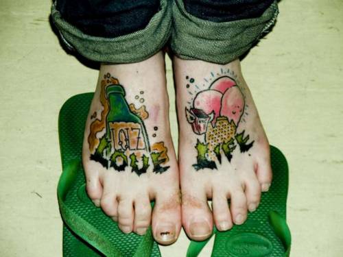 feet tattoos Drink It In